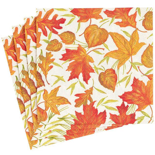 Caspari Woodland Leaves Paper Dinner Napkins in Ivory - 20 Per Package 16540D