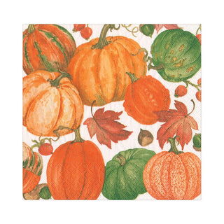 Caspari Pumpkin Field Paper Luncheon Napkins in White - 20 Per Package 16550L