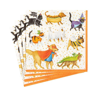 Caspari Pets in Costume Paper Cocktail Napkins - 20 Per Package 16560C