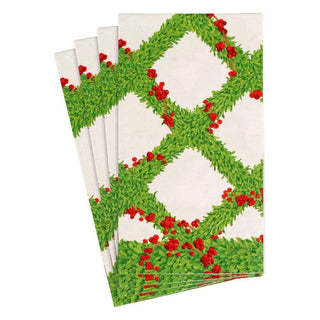 Caspari Boxwood Trellis Paper Guest Towel Napkins - 15 Per Package 16630G