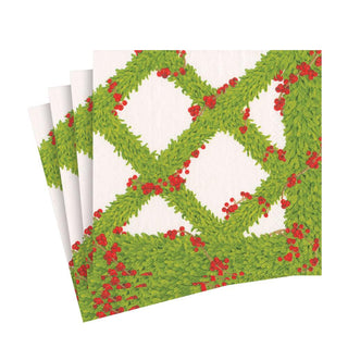 Caspari Boxwood Trellis Paper Luncheon Napkins - 20 Per Package 16630L