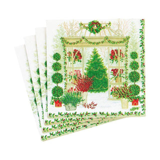 Caspari Winter Conservatory Paper Cocktail Napkins - 20 Per Package 16640C