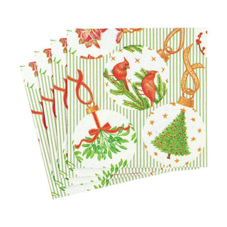 Caspari Botanical Ornaments Paper Cocktail Napkins - 20 Per Package 16650C