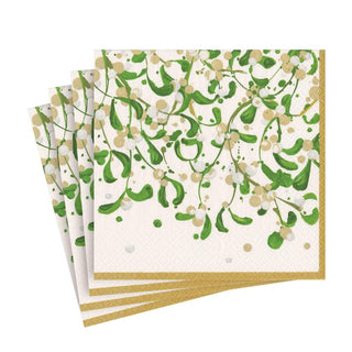 Caspari Modern Mistletoe Paper Luncheon Napkins - 20 Per Package 16680L
