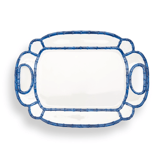 Two's Company Blue Bamboo Serving Platter 16751