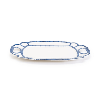 Two's Company Blue Bamboo Serving Platter 16751