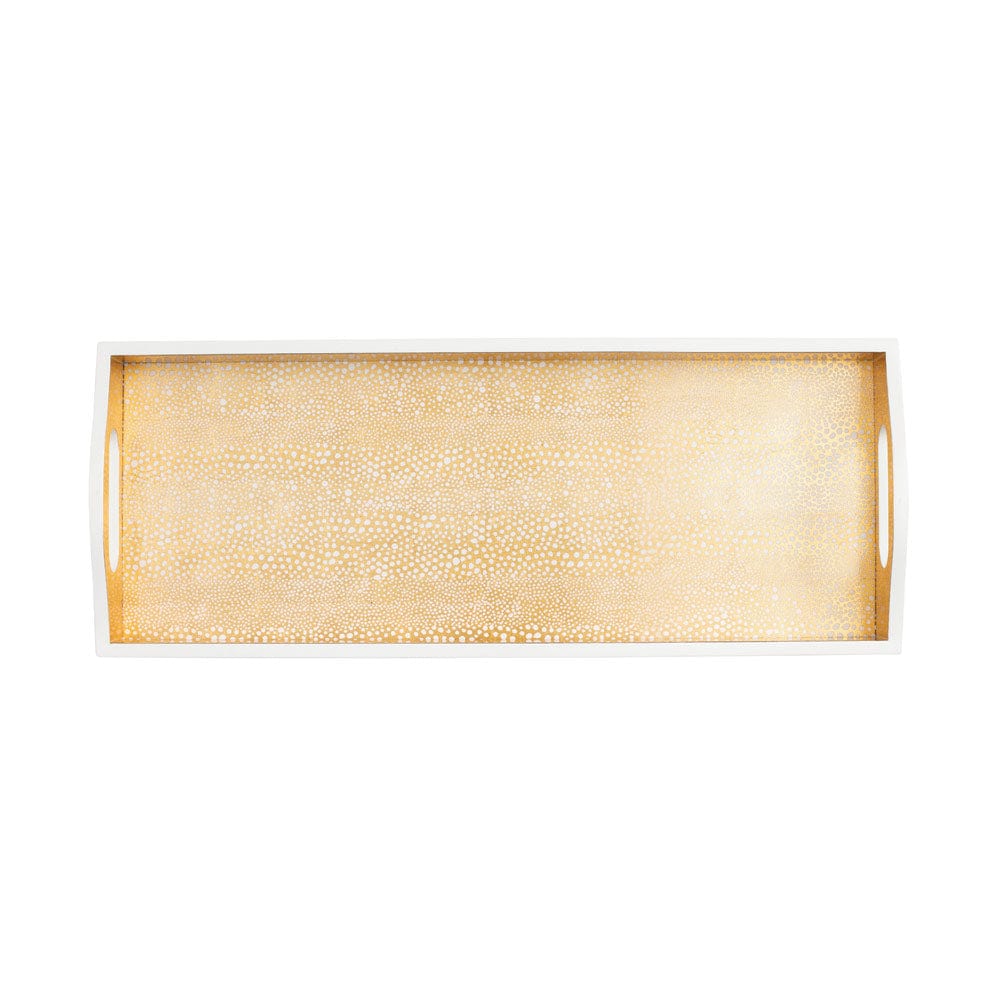 Caspari Pebble Lacquer Bar Tray in Gold 1 Each Caspari