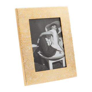 Caspari Pebble Lacquer 5" x 7" Picture Frame in Gold - 1 Each 16790LQFRM5X7