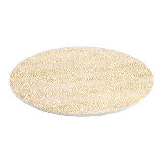 Caspari Pebble Round Lacquer Placemat in Gold - 1 Each 16790LQPMRND