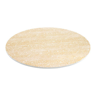 Caspari Pebble Round Lacquer Placemat in Gold - 1 Each 16790LQPMRND