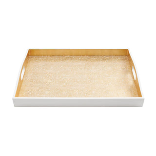 Caspari Pebble Lacquer Large Rectangle Tray in Gold - 1 Each 16790LQREC