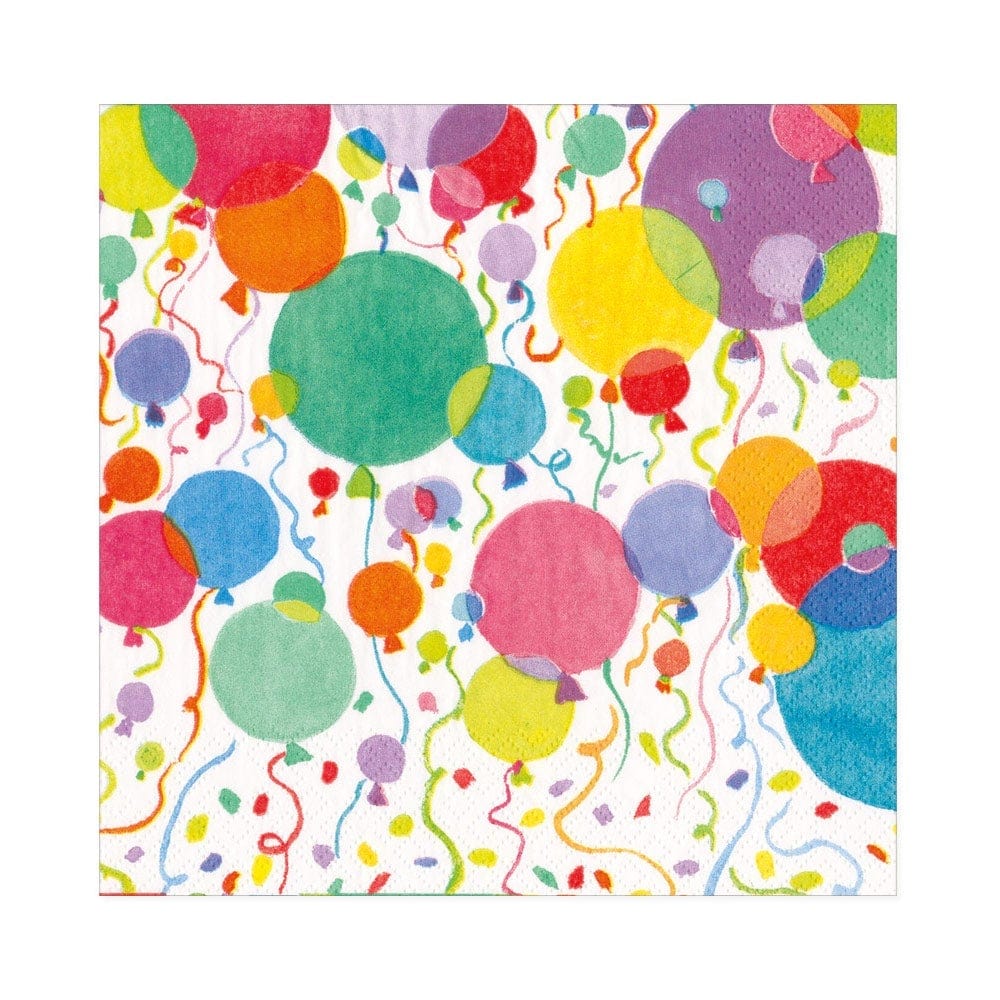 Balloons and Confetti Paper Luncheon Napkins in White - 20 Per Package –  Caspari
