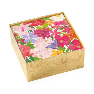 Caspari Halsted Floral Boxed Paper Cocktail Napkins - 40 Per Box 16820B