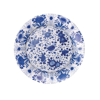 Caspari Delft Paper Salad & Dessert Plates in Blue - 8 Per Package 16830SP
