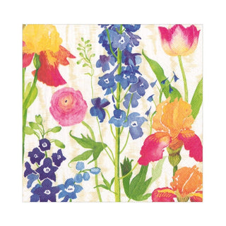 Caspari Summer Garden Paper Luncheon Napkins in White - 20 Per Package 16850L