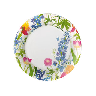 Caspari Summer Garden Paper Salad & Dessert Plates in White - 8 Per Package 16850SP