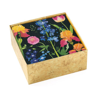 Caspari Summer Garden Boxed Paper Cocktail Napkins in Black - 40 Per Box 16851B