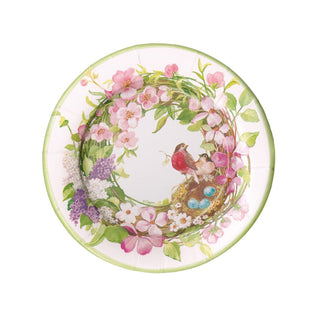 Caspari Spring Wreath Paper Salad & Dessert Plates - 8 Per Package 16860SP
