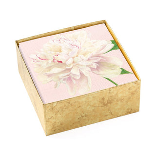 Caspari Duchess Peonies Boxed Paper Cocktail Napkins in Blush - 40 Per Box 16890B