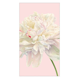 Caspari Duchess Peonies Paper Guest Towel Napkins in Blush - 15 Per Package 16890G