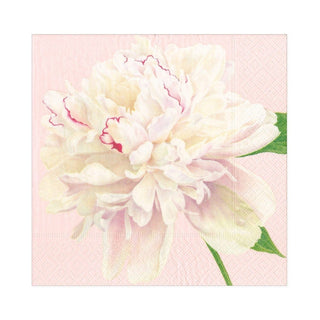 Caspari Duchess Peonies Paper Luncheon Napkins in Blush - 20 Per Package 16890L