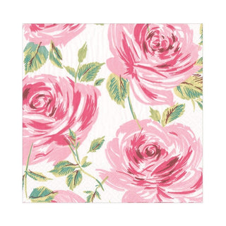 Caspari Bella Rosa Paper Luncheon Napkins in Pink - 20 Per Package 16931L