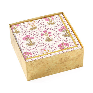 Caspari Semis de Fleurs Boxed Paper Cocktail Napkins in Pink - 40 Per Box 16960B