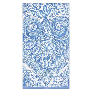 Caspari Paisley Medallion Paper Guest Towel Napkins in Blue - 15 Per Package 16970G