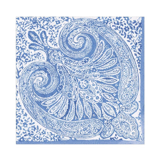 Caspari Paisley Medallion Paper Luncheon Napkins in Blue - 20 Per Package 16970L