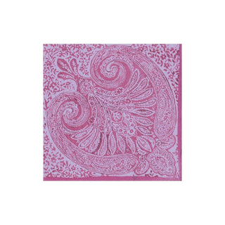 Caspari Paisley Medallion Paper Cocktail Napkins in Raspberry - 20 Per Package 16971C