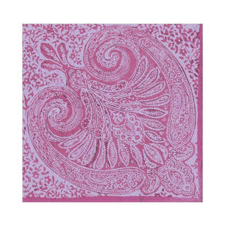 Caspari Paisley Medallion Paper Luncheon Napkins in Raspberry - 20 Per Package 16971L