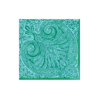 Caspari Paisley Medallion Paper Cocktail Napkins in Turquoise - 20 Per Package 16972C