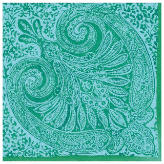 Caspari Paisley Medallion Paper Dinner Napkins in Turquoise - 20 Per Package 16972D