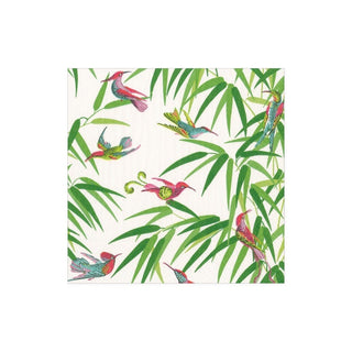 Caspari Birds in Paradise Paper Cocktail Napkins in White - 20 Per Package 16990C