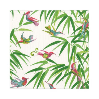 Caspari Birds in Paradise Paper Luncheon Napkins in White - 20 Per Package 16990L