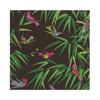 Caspari Birds in Paradise Paper Luncheon Napkins in Black - 20 Per Package 16991L