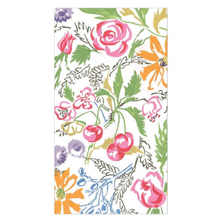 Caspari Cerise Floral Paper Guest Towel Napkins - 15 Per Package 17040G