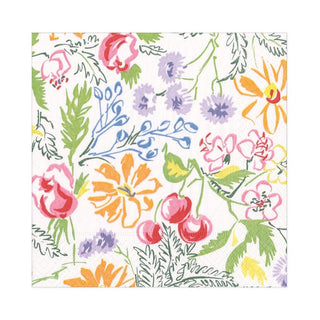Caspari Cerise Floral Paper Luncheon Napkins - 20 Per Package 17040L