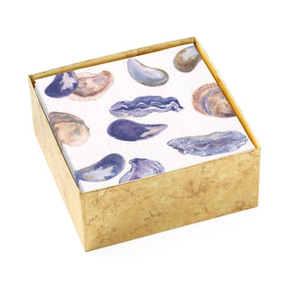 Caspari Oysters and Mussels Boxed Paper Cocktail Napkins - 40 Per Box 17050B