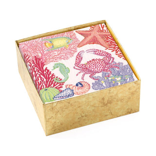 Caspari Under the Sea Boxed Paper Cocktail Napkins - 40 Per Box 17060B