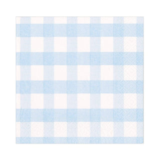 Caspari Gingham Paper Luncheon Napkins in Light Blue - 20 Per Package 17072L