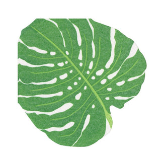 Caspari Monstera Die-Cut Paper Linen Party Napkins - 15 Per Package 17080LGDC