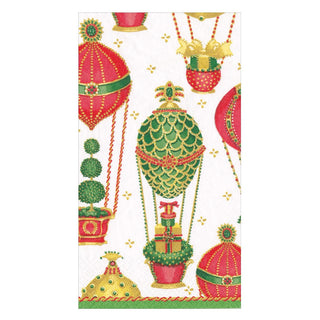 Caspari Christmas in the Air Paper Guest Towel Napkins - 15 Per Package 17140G
