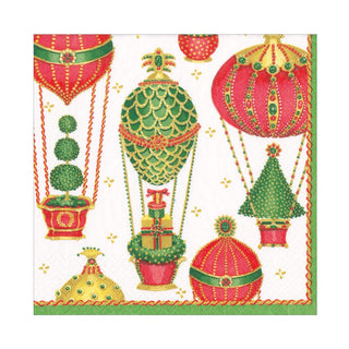 Caspari Christmas in the Air Paper Luncheon Napkins - 20 Per Package 17140L