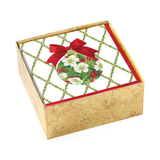 Caspari Ornament and Trellis Paper Cocktail Napkins - 40 Per Box 17210B