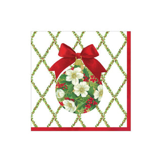 Caspari Ornament and Trellis Paper Cocktail Napkins - 20 Per Package 17210C