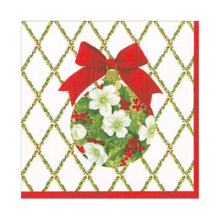 Caspari Ornament and Trellis Paper Luncheon Napkins - 20 Per Package 17210L