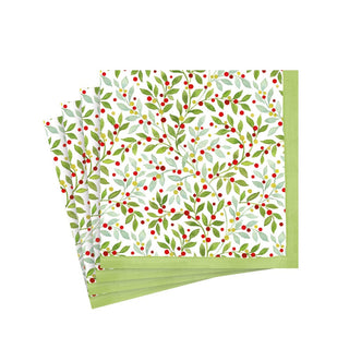 Caspari Twining Greenery Paper Cocktail Napkins - 20 Per Package 17220C
