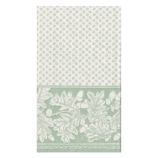 Caspari Oak Leaves & Acorns Paper Linen Guest Towel Napkins in Sage Green/Ivory - 12 Per Package 17291GG