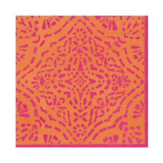 Caspari Annika Luncheon Napkins in Orange - 20 Per Package 17303L